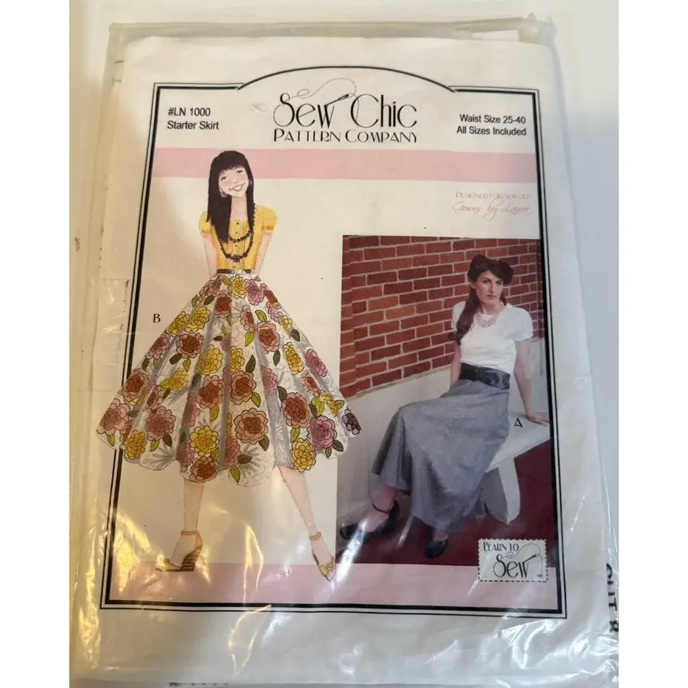 Sew Chic N1000 Starter Skirt Pattern Uncut Size 25-40 Waist